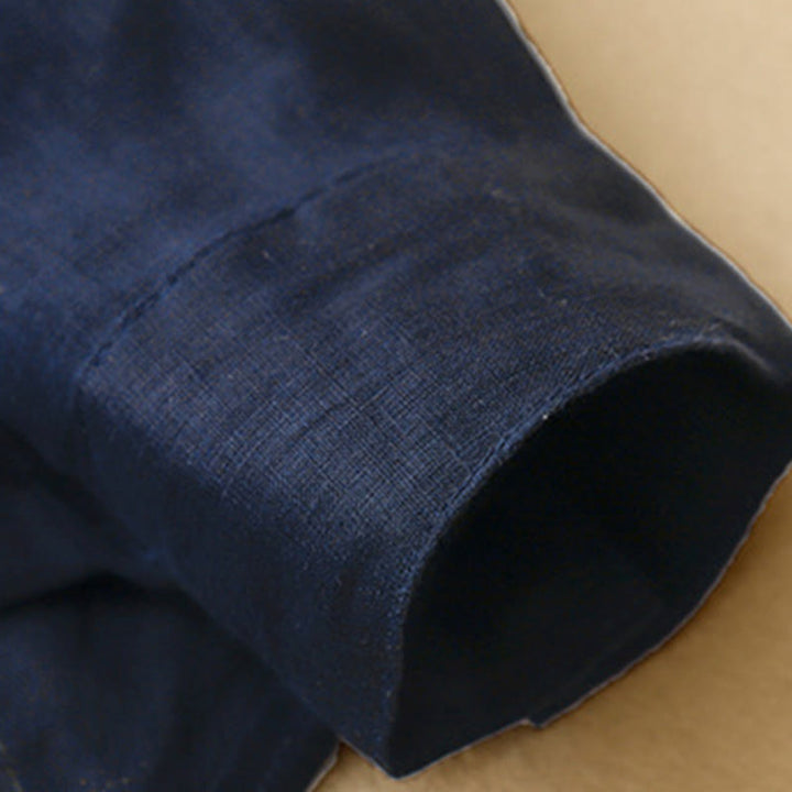 Chemise à manches longues en coton pour femme, couleur unie, col rond et boutons, motif Buddha Stones - image 3