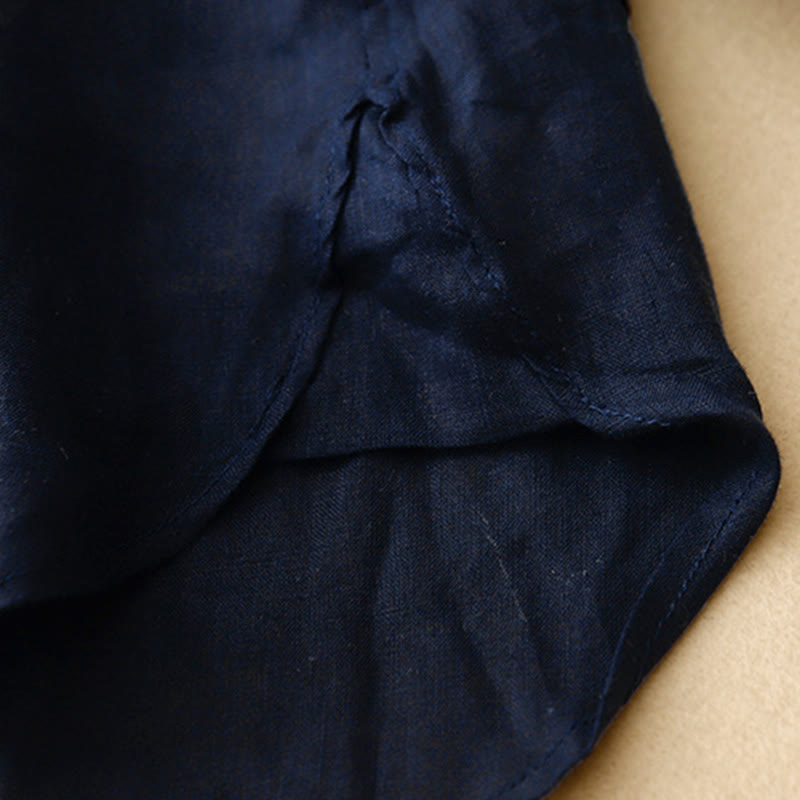 Chemise à manches longues en coton pour femme, couleur unie, col rond et boutons, motif Buddha Stones - image 4