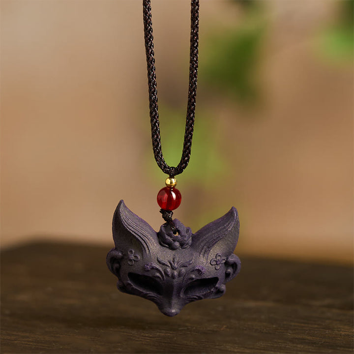 Buddha Stones, Masque de Renard, Papillon, Taotie, Boucle de Paix, Collier Pendentif Fortune - image 4