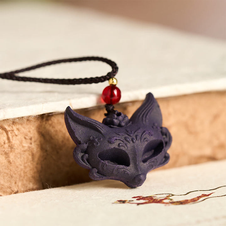 Buddha Stones, Masque de Renard, Papillon, Taotie, Boucle de Paix, Collier Pendentif Fortune - image 2