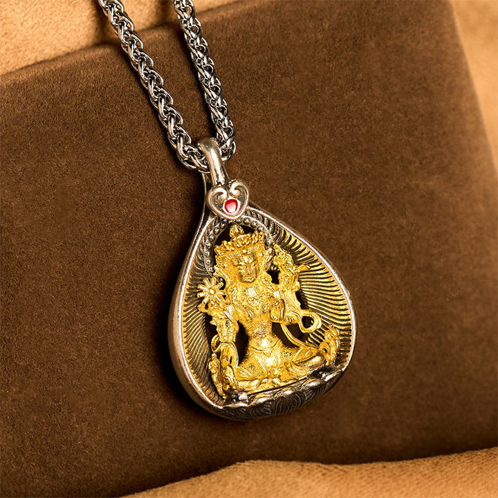 Collier pendentif porte-bonheur en argent plaqué cuivre , Buddha Stones de Bouddha - image 2