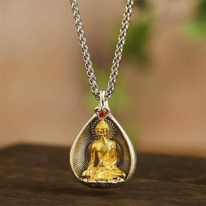Collier pendentif porte-bonheur en argent plaqué cuivre , Buddha Stones de Bouddha - image 11