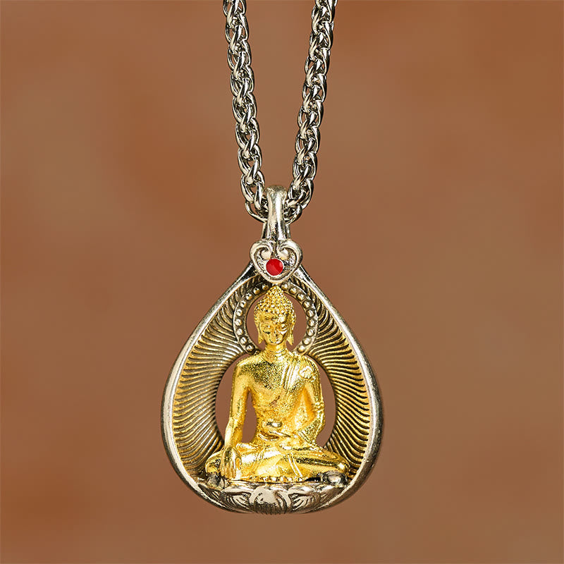 Collier pendentif porte-bonheur en argent plaqué cuivre , Buddha Stones de Bouddha - image 12