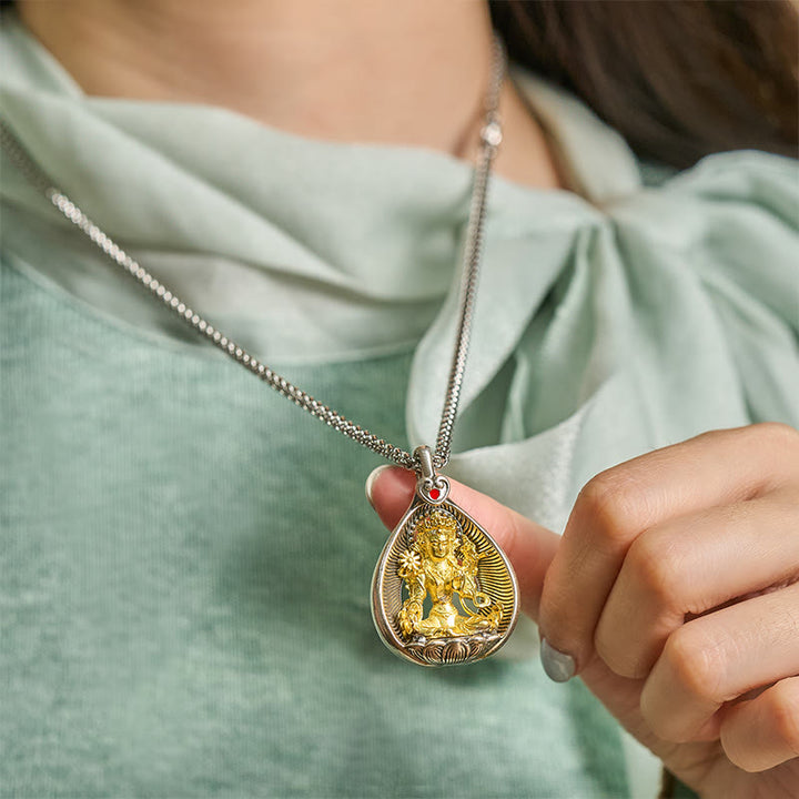 Collier pendentif porte-bonheur en argent plaqué cuivre , Buddha Stones de Bouddha - image 5