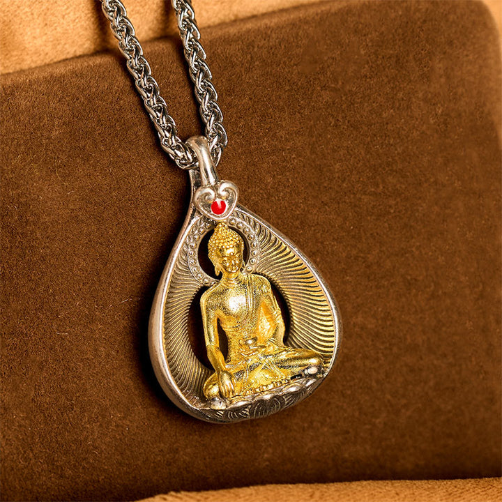 Collier pendentif porte-bonheur en argent plaqué cuivre , Buddha Stones de Bouddha - image 10