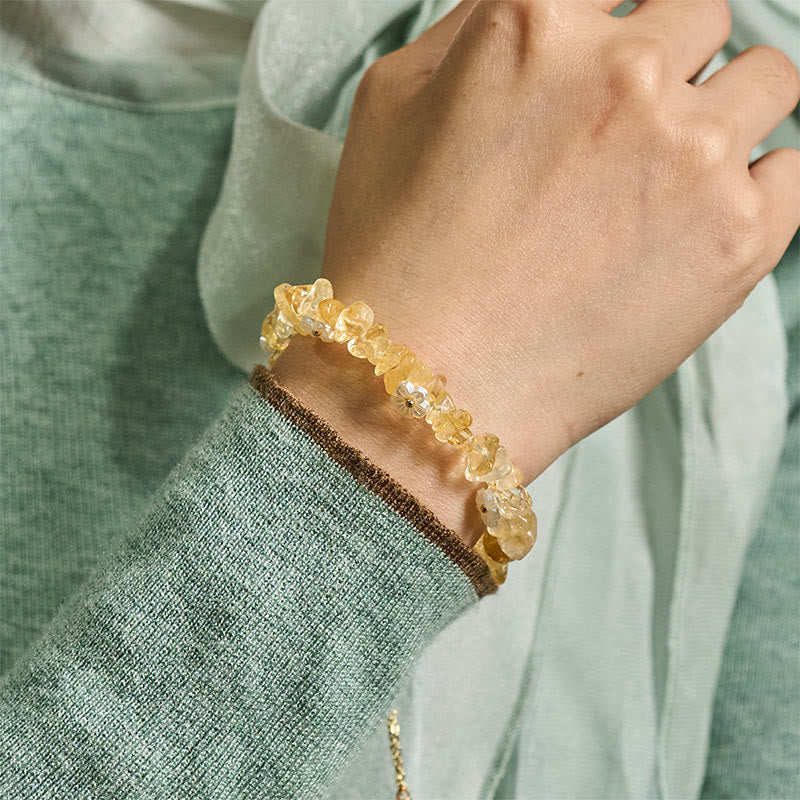 Bracelet d'équilibre en cristal blanc améthyste et améthyste, orné d'un motif floral irrégulier en Buddha Stones - image 30