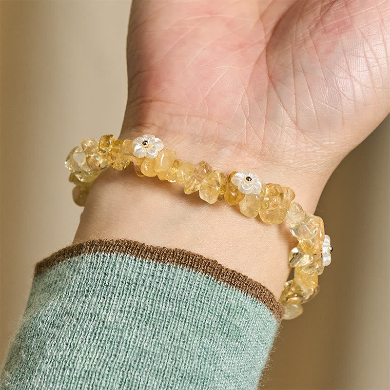 Bracelet d'équilibre en cristal blanc améthyste et améthyste, orné d'un motif floral irrégulier en Buddha Stones - image 31