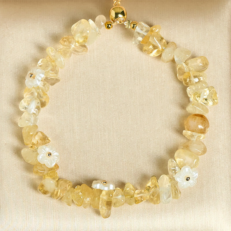 Bracelet d'équilibre en cristal blanc améthyste et améthyste, orné d'un motif floral irrégulier en Buddha Stones - image 27