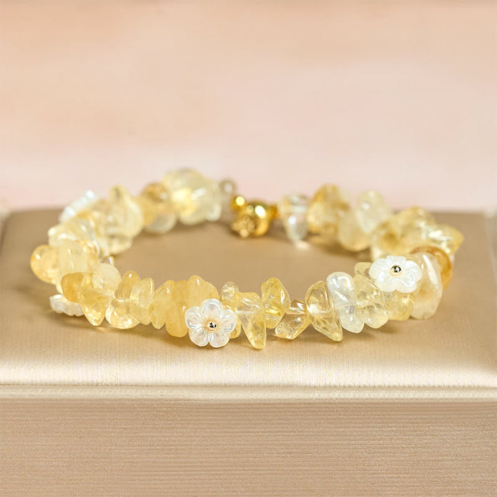Bracelet d'équilibre en cristal blanc améthyste et améthyste, orné d'un motif floral irrégulier en Buddha Stones - image 26
