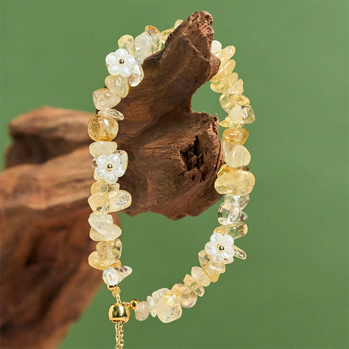 Bracelet d'équilibre en cristal blanc améthyste et améthyste, orné d'un motif floral irrégulier en Buddha Stones - image 28