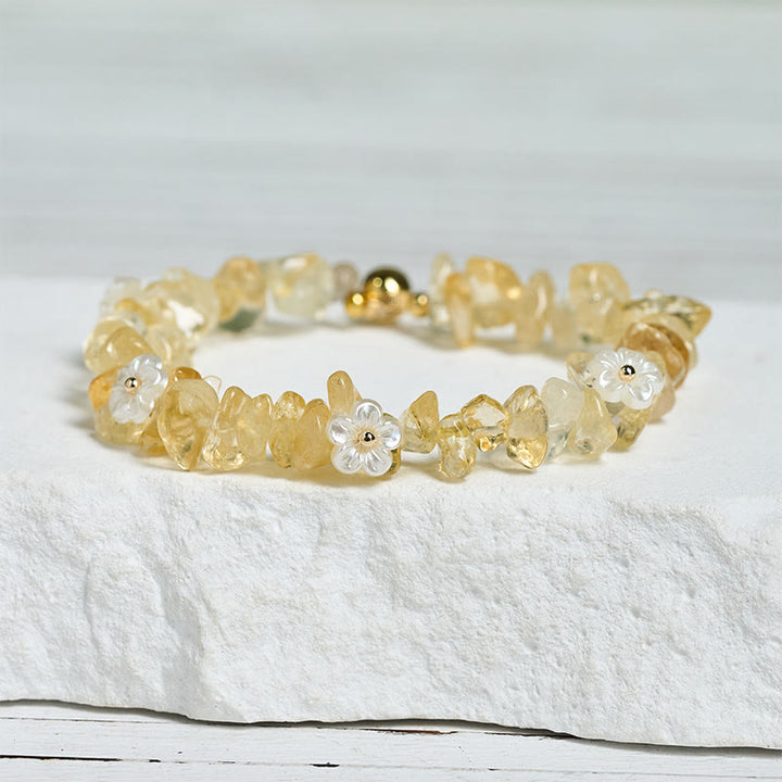 Bracelet d'équilibre en cristal blanc améthyste et améthyste, orné d'un motif floral irrégulier en Buddha Stones - image 29
