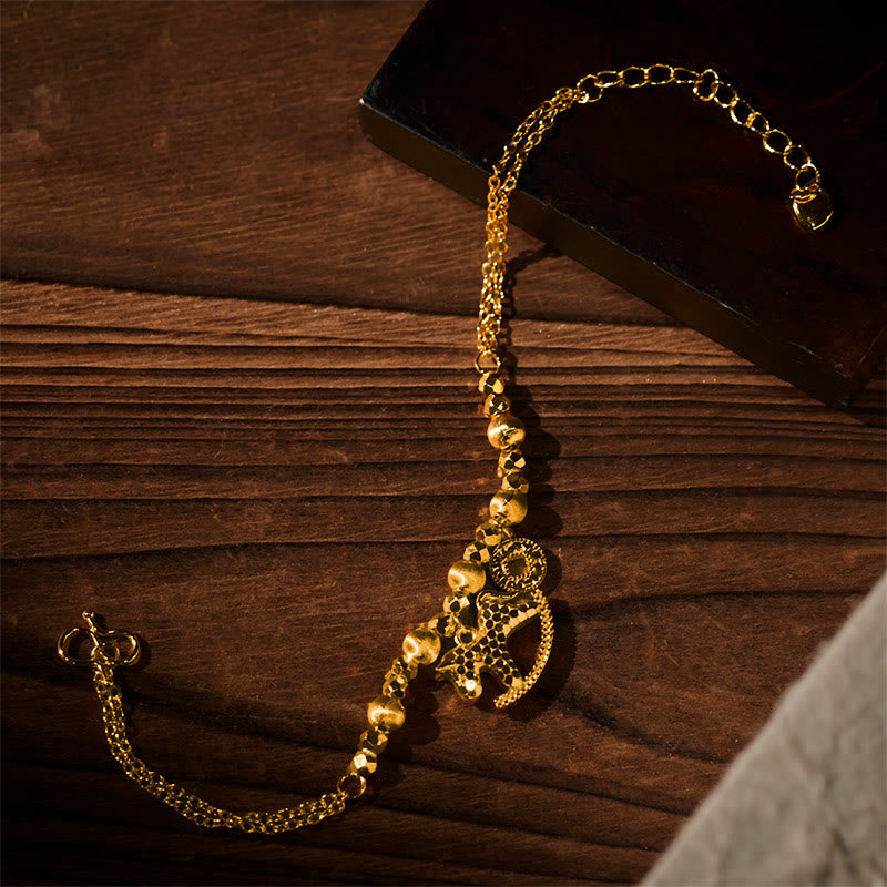 Bracelet porte-bonheur en cuivre plaqué or 24 carats, orné de Buddha Stones l'année du Cheval du zodiaque chinois. - image 4