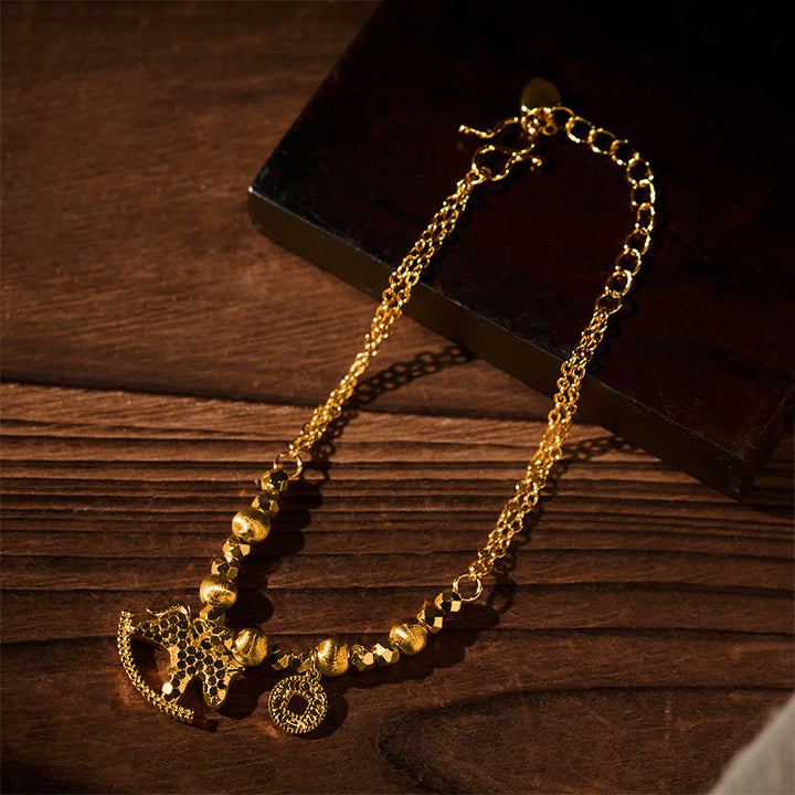 Bracelet porte-bonheur en cuivre plaqué or 24 carats, orné de Buddha Stones l'année du Cheval du zodiaque chinois. - image 5