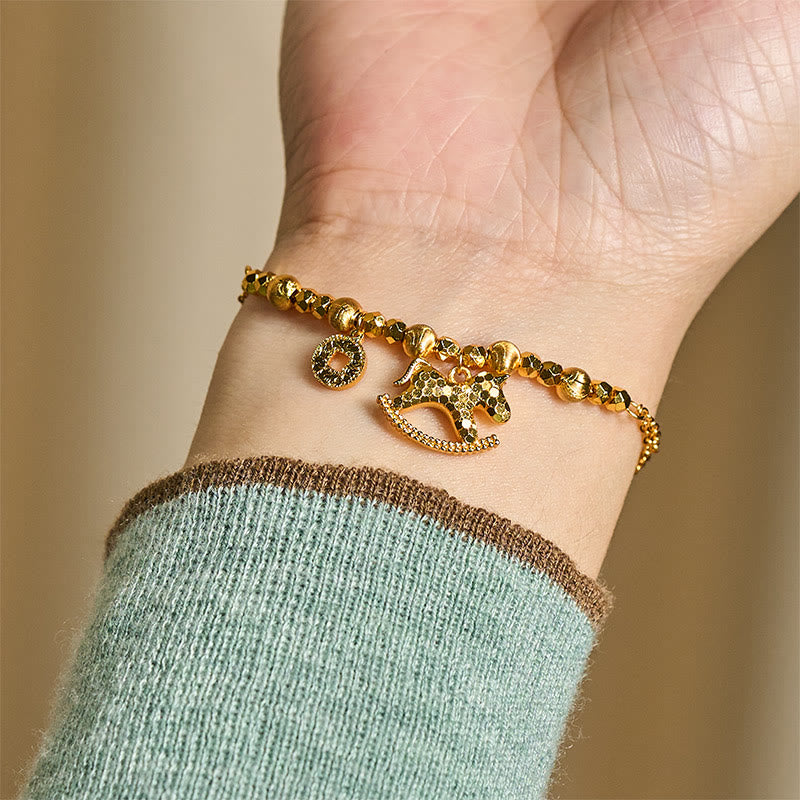 Bracelet porte-bonheur en cuivre plaqué or 24 carats, orné de Buddha Stones l'année du Cheval du zodiaque chinois. - image 7