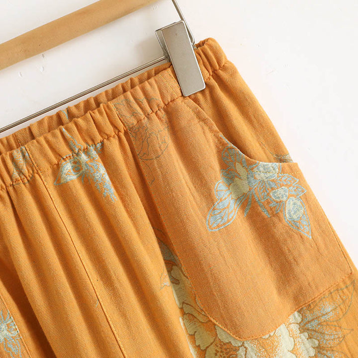 Ensemble 2 pièces en Buddha Stones : cardigan à manches longues imprimé à boutons grenouille et pantalon à poches.  - image 16