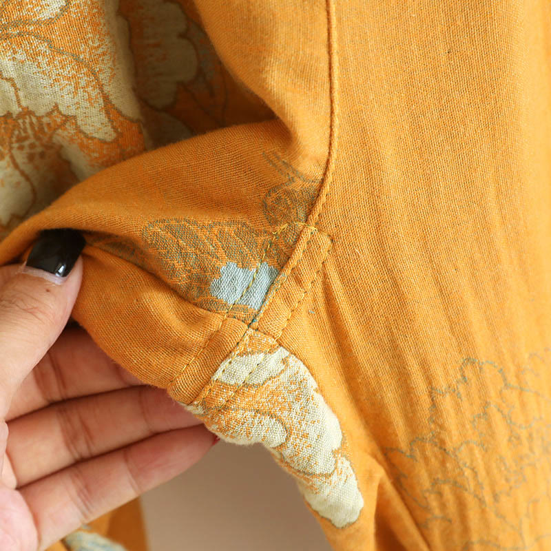 Ensemble 2 pièces en Buddha Stones : cardigan à manches longues imprimé à boutons grenouille et pantalon à poches.  - image 10