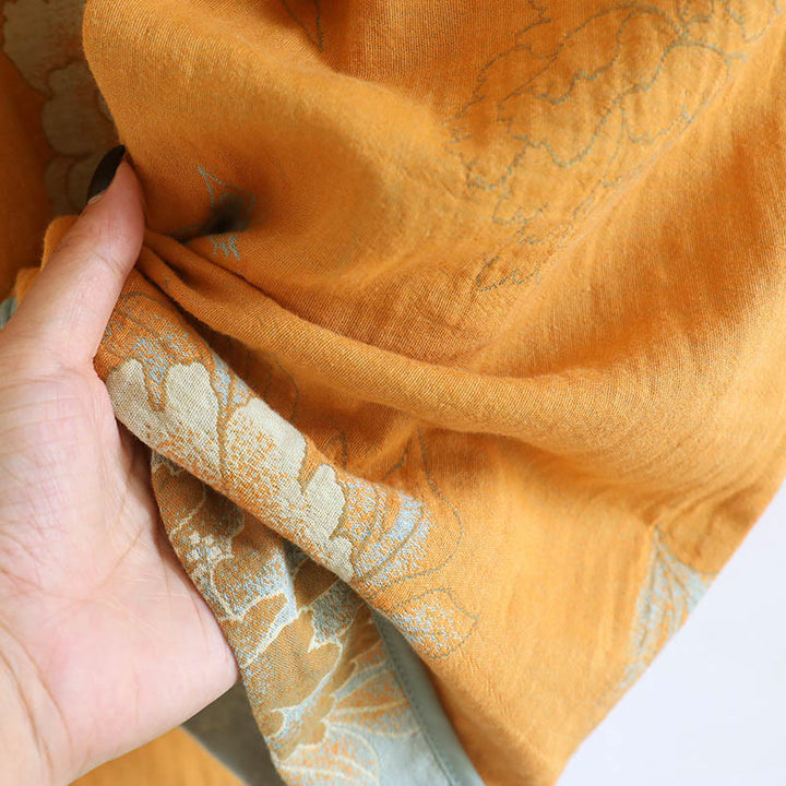 Ensemble 2 pièces en Buddha Stones : cardigan à manches longues imprimé à boutons grenouille et pantalon à poches.  - image 18