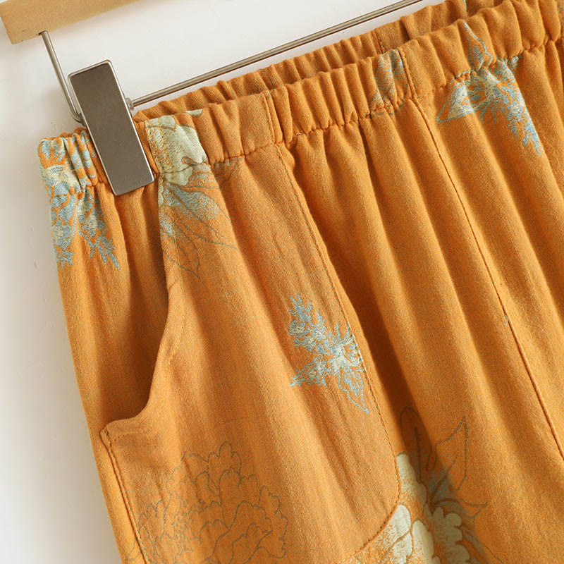 Ensemble 2 pièces en Buddha Stones : cardigan à manches longues imprimé à boutons grenouille et pantalon à poches.  - image 15