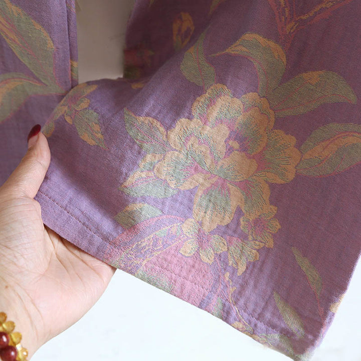 Ensemble 2 pièces en coton Buddha Stones : chemise à manches longues, col rond et boutons, avec poches.  - image 18