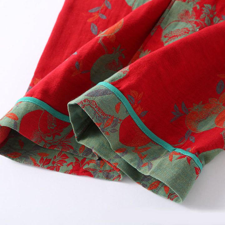 Ensemble 2 pièces en pur coton, motif Buddha Stones : chemise à manches longues boutonnée brandebourg et pantalon à poches.  - image 14