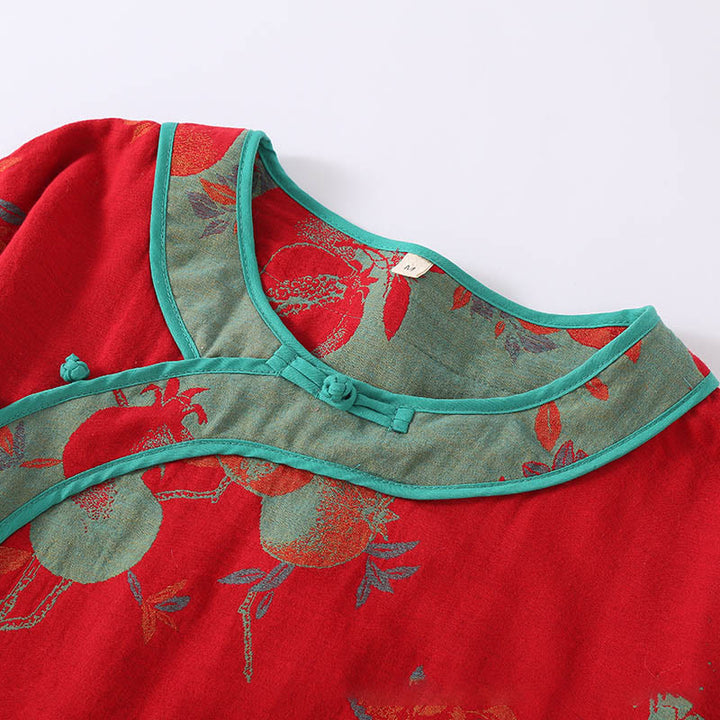 Ensemble 2 pièces en pur coton, motif Buddha Stones : chemise à manches longues boutonnée brandebourg et pantalon à poches.  - image 5