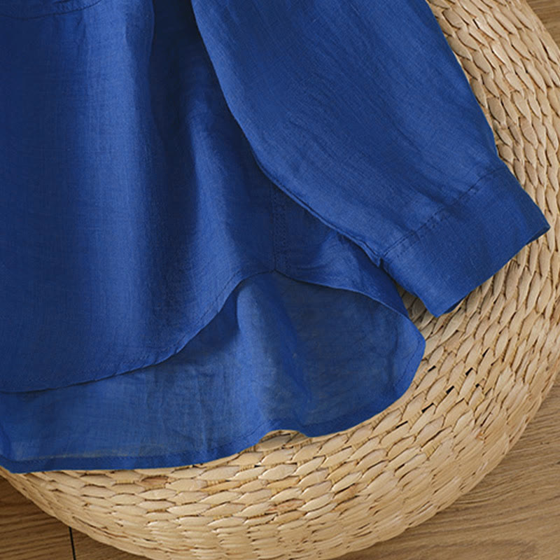 Chemise à manches longues pour femme avec poche et revers, motif Buddha Stones et automne - image 25