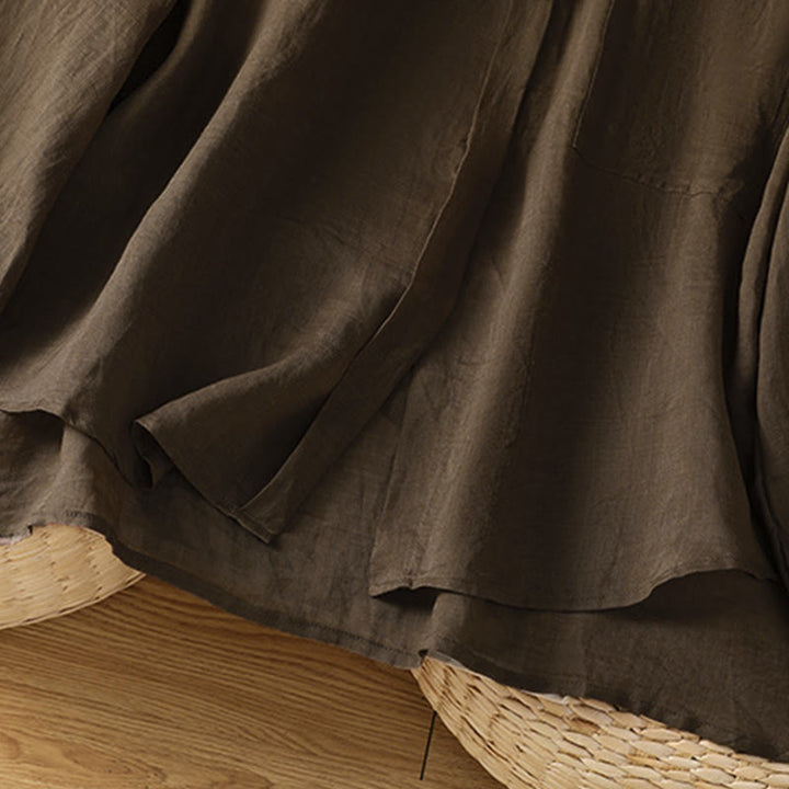 Chemise à manches longues pour femme avec poche et revers, motif Buddha Stones et automne - image 17