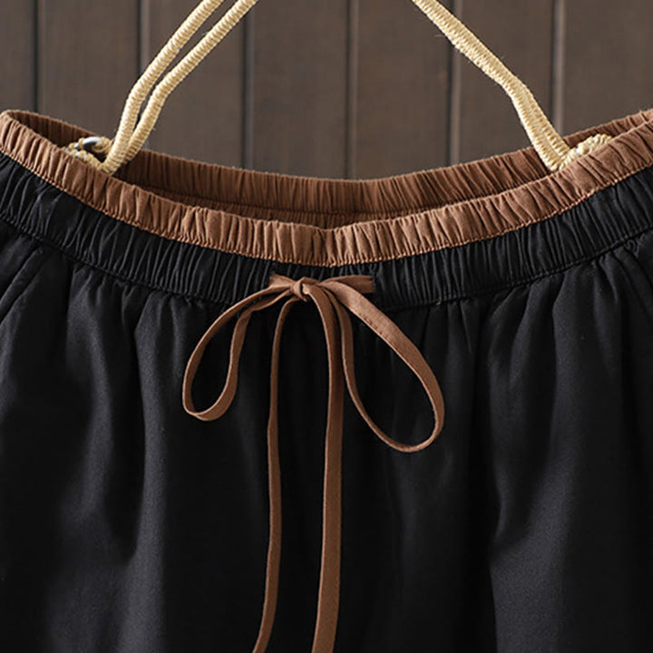 Pantalon thermique harem pour femme en coton uni Buddha Stones avec poches - image 2