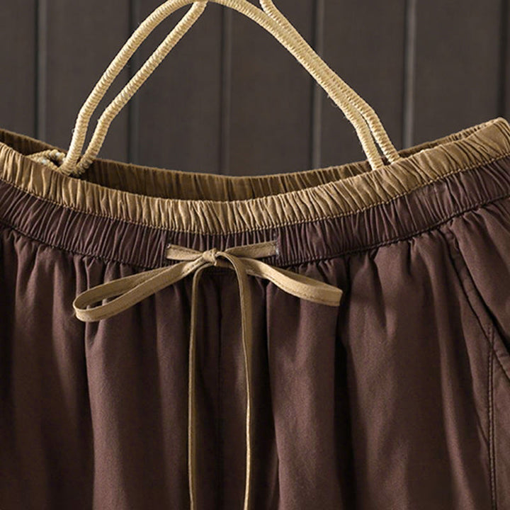 Pantalon thermique harem pour femme en coton uni Buddha Stones avec poches - image 7