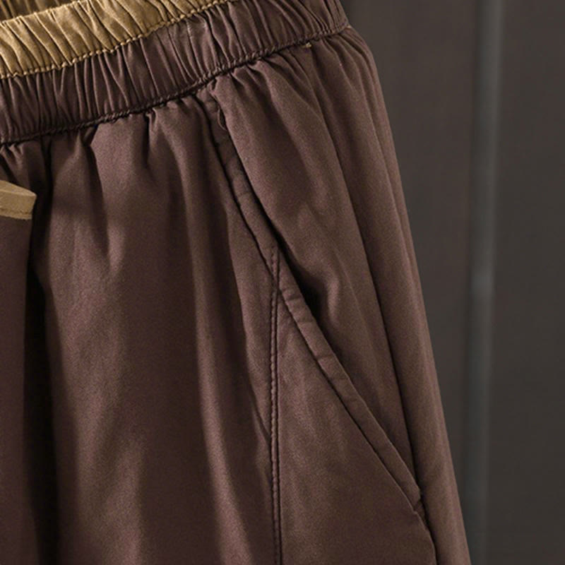 Pantalon thermique harem pour femme en coton uni Buddha Stones avec poches - image 13