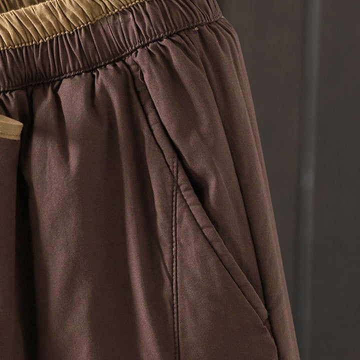 Pantalon thermique harem pour femme en coton uni Buddha Stones avec poches - image 13