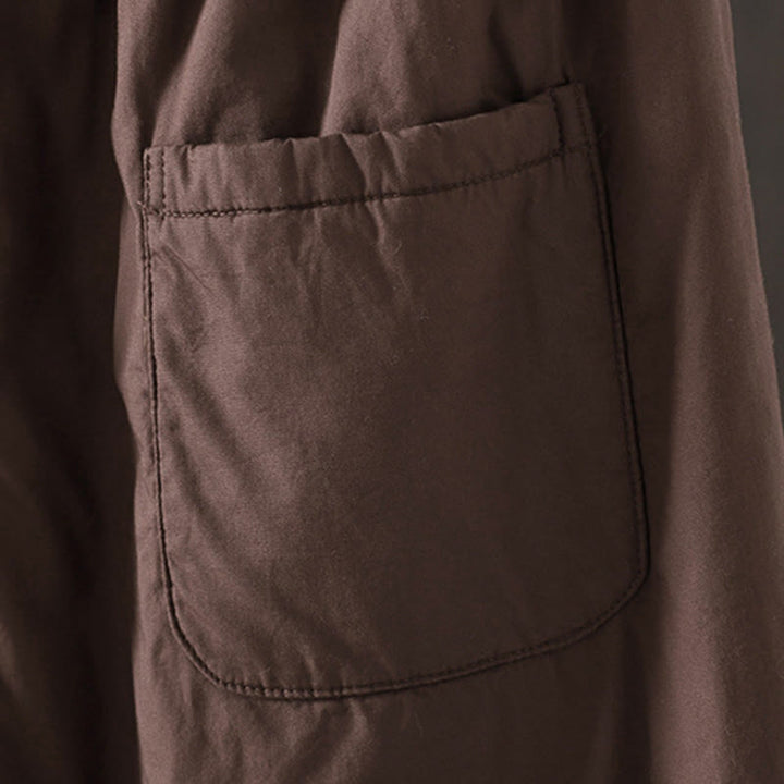 Pantalon thermique harem pour femme en coton uni Buddha Stones avec poches - image 10