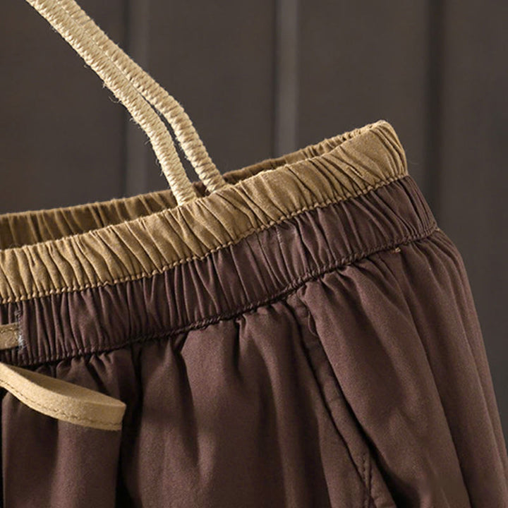 Pantalon thermique harem pour femme en coton uni Buddha Stones avec poches - image 8