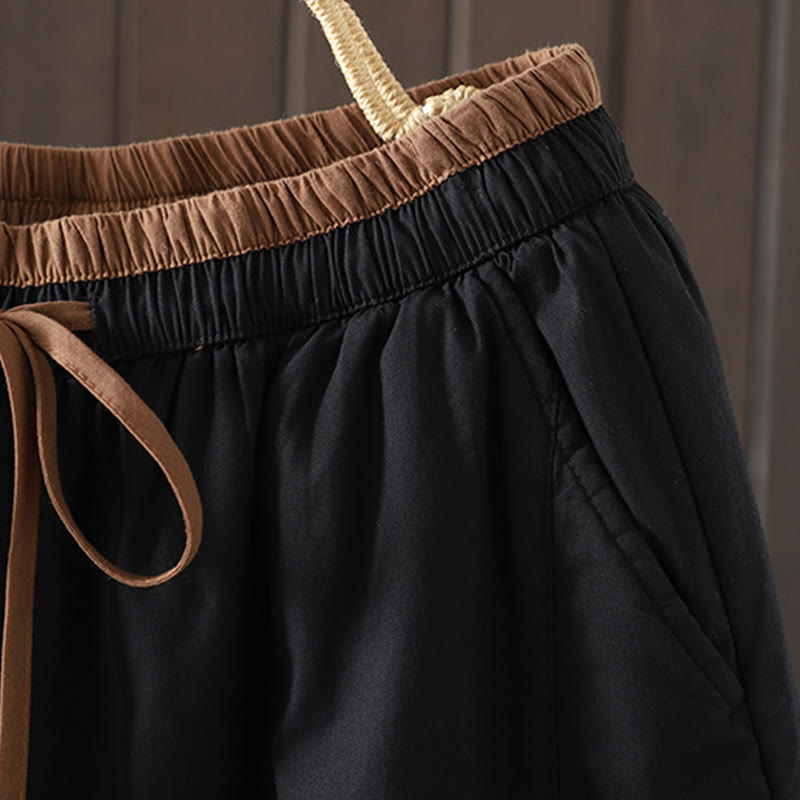 Pantalon thermique harem pour femme en coton uni Buddha Stones avec poches - image 3