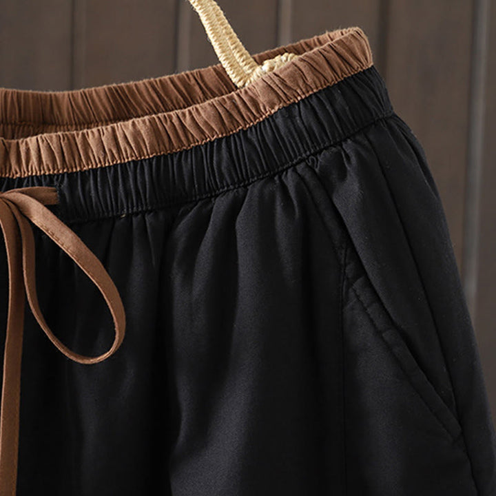 Pantalon thermique harem pour femme en coton uni Buddha Stones avec poches - image 3