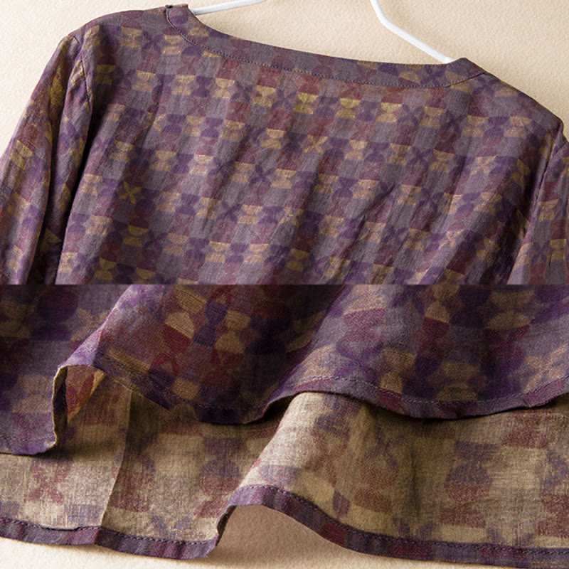 Chemise à manches longues pour femme, col en V, imprimé floral, motif Buddha Stones - image 9