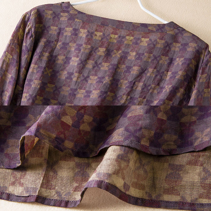 Chemise à manches longues pour femme, col en V, imprimé floral, motif Buddha Stones - image 9