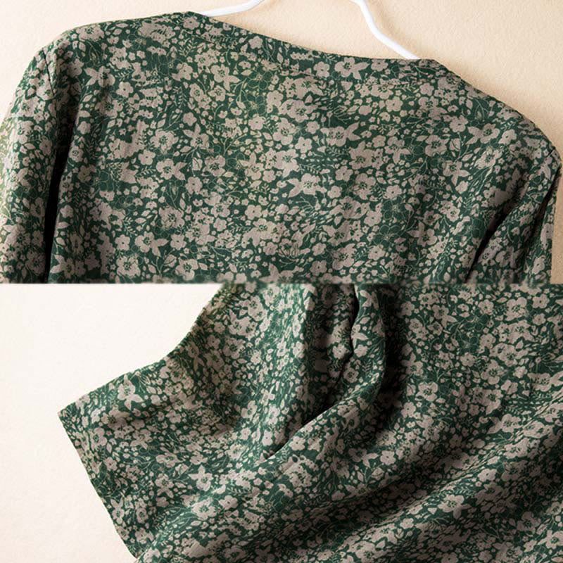 Chemise à manches longues pour femme, col en V, imprimé floral, motif Buddha Stones - image 3