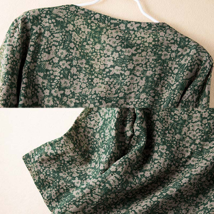 Chemise à manches longues pour femme, col en V, imprimé floral, motif Buddha Stones - image 3