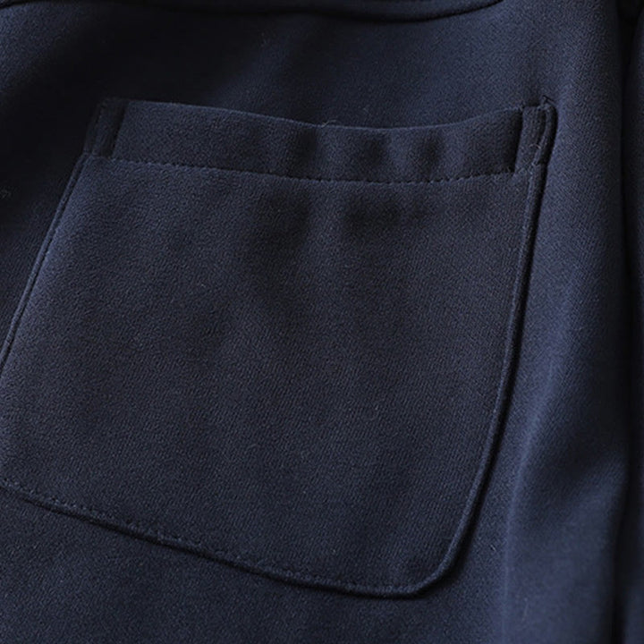 Pantalon large pour femme en coton doublé polaire thermique bleu nuit avec fermeture éclair et poches, Buddha Stones - image 7