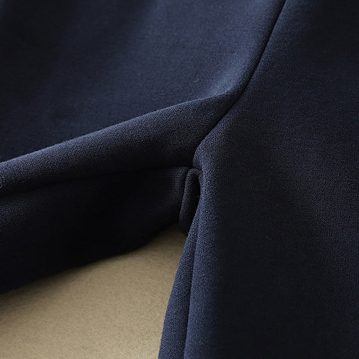 Pantalon large pour femme en coton doublé polaire thermique bleu nuit avec fermeture éclair et poches, Buddha Stones - image 8