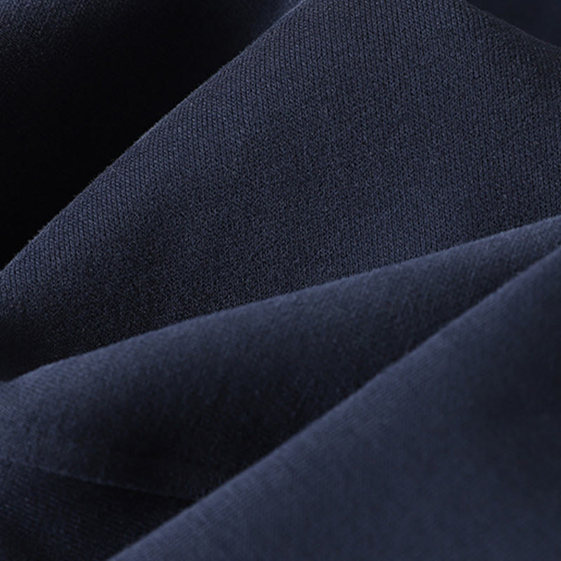 Pantalon large pour femme en coton doublé polaire thermique bleu nuit avec fermeture éclair et poches, Buddha Stones - image 6