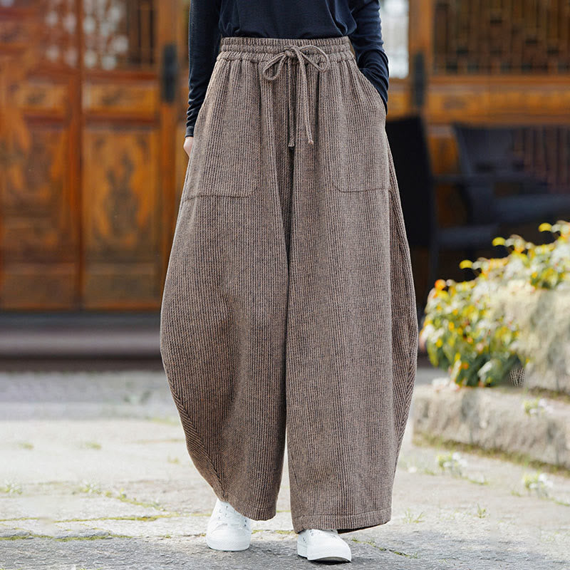 Pantalon d'hiver pour homme Buddha Stones, couleur unie, taille haute, en coton avec cordon de serrage et poches - image 6