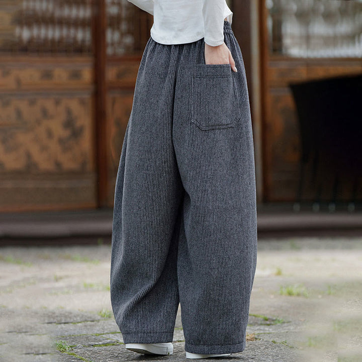 Pantalon d'hiver pour homme Buddha Stones, couleur unie, taille haute, en coton avec cordon de serrage et poches - image 19