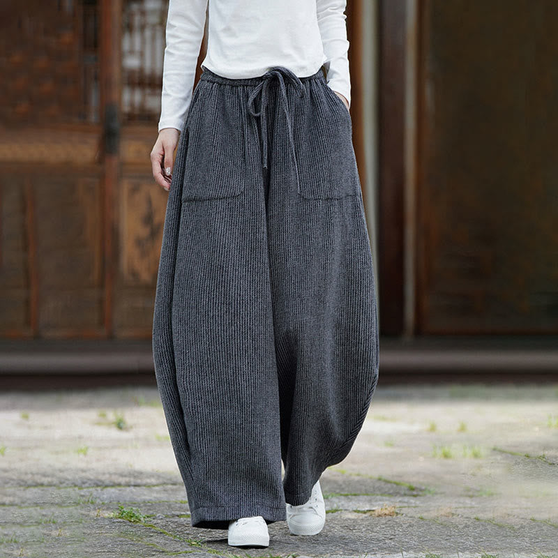 Pantalon d'hiver pour homme Buddha Stones, couleur unie, taille haute, en coton avec cordon de serrage et poches - image 17