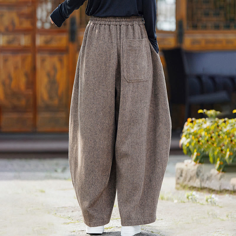 Pantalon d'hiver pour homme Buddha Stones, couleur unie, taille haute, en coton avec cordon de serrage et poches - image 7