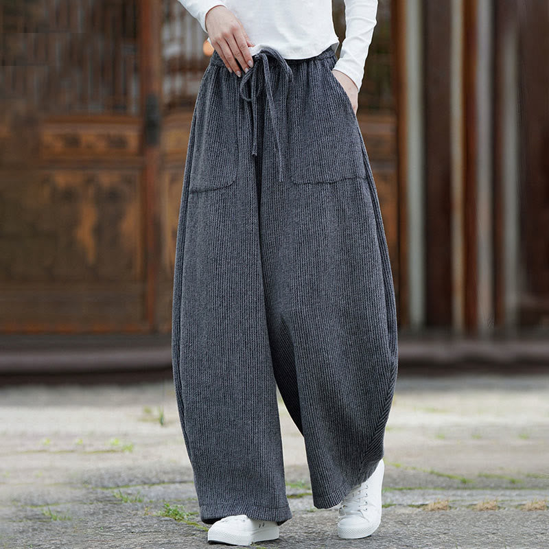 Pantalon d'hiver pour homme Buddha Stones, couleur unie, taille haute, en coton avec cordon de serrage et poches - image 16