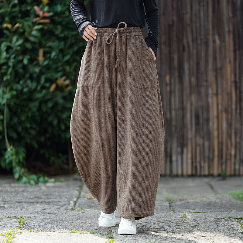 Pantalon d'hiver pour homme Buddha Stones, couleur unie, taille haute, en coton avec cordon de serrage et poches - BurlyWood - US/UK/AU46，EU56 (5XL) - image 0