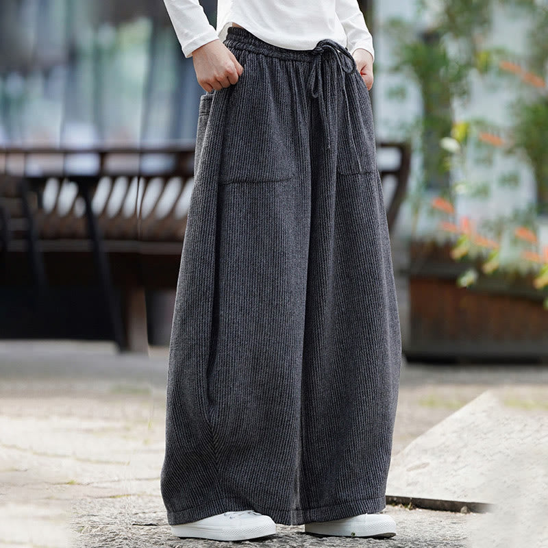 Pantalon d'hiver pour homme Buddha Stones, couleur unie, taille haute, en coton avec cordon de serrage et poches - image 12