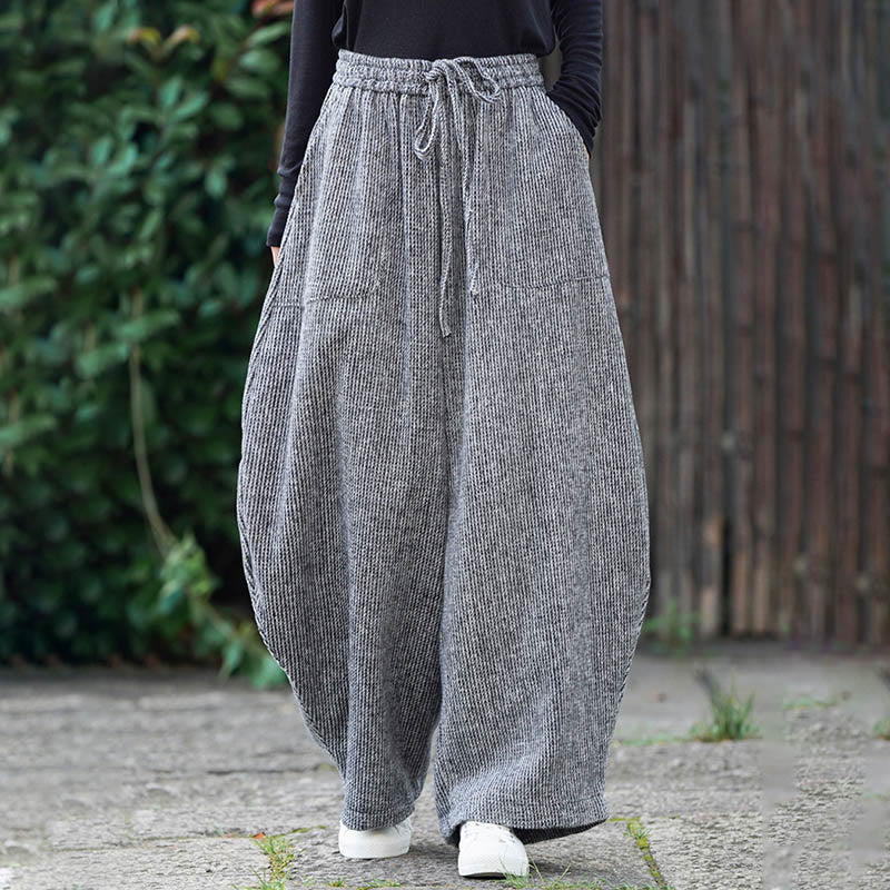 Pantalon d'hiver pour homme Buddha Stones, couleur unie, taille haute, en coton avec cordon de serrage et poches - image 33